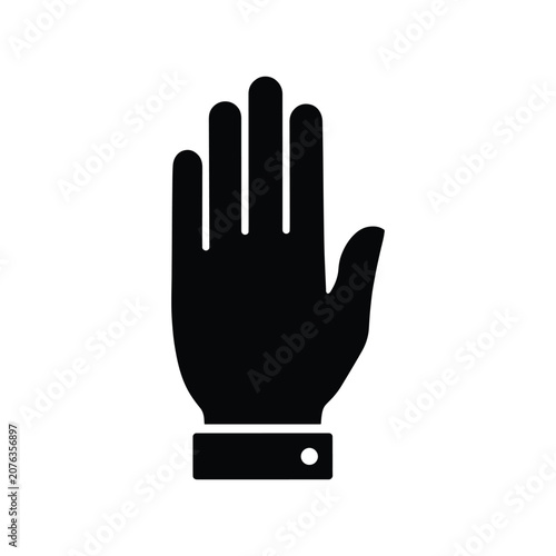 Stop Hand Gesture Solid Silhouette Icon Design Collection