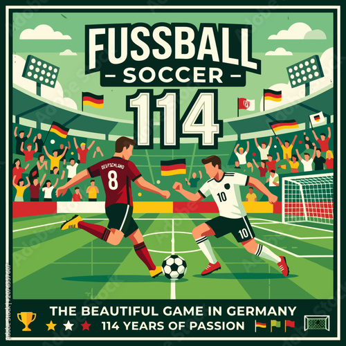 Fotografia Two athletes compete in a professional soccer match on field