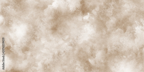 Old brown paper parchment background design with distressed vintage watercolor, Brown abstract watercolor painting textured on white paper background, light watercolor washes in shades of beige, 