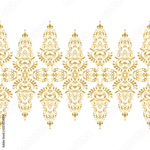 Elegant Baroque Gold Seamless Pattern, Luxury Ornate Decorative Ornament Background
