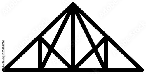 Roof truss triangular frame icon minimalist design for architecture