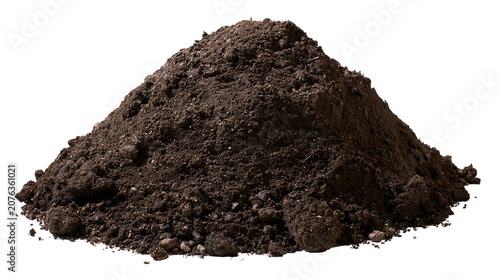 Фотография Pile of dark rich soil with small stones
