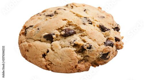 Foto Chocolate chip cookie with golden brown texture and dark chocolate chunks