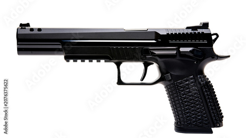 Fotografía Black semi-automatic pistol with textured grip and sights