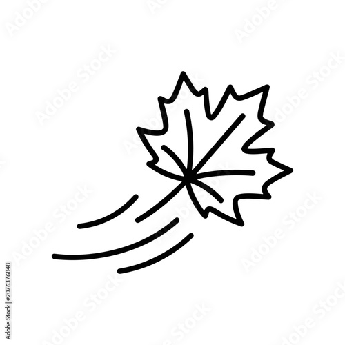 Obraz na plátne A black line drawing of leaf.