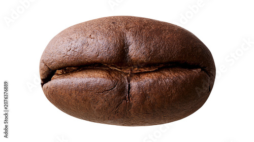 Photos Single roasted coffee bean with deep crease