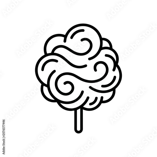 Photos Black and white candy floss icon.