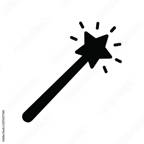 Canvastavla Black magic wand with star tip.