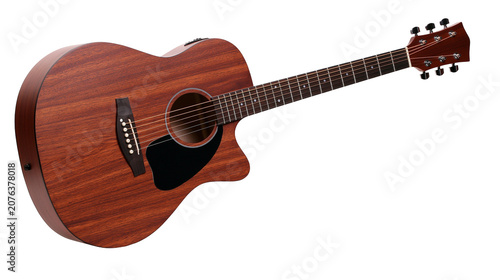 Foto Acoustic guitar with cutaway and black pickguard