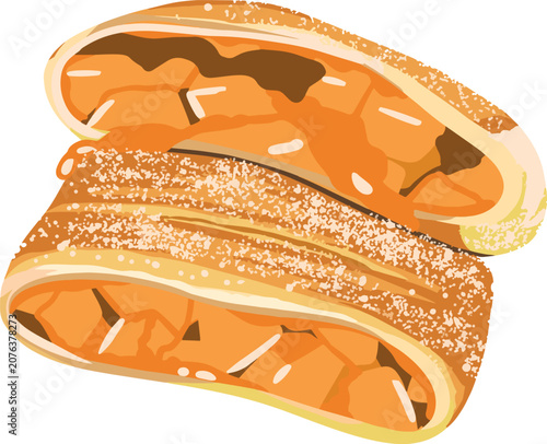 apple strudle vector illustration