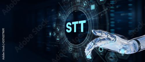 Obraz na plátne STT Speech to Text Technology for Automated Transcription and Voice Recognition