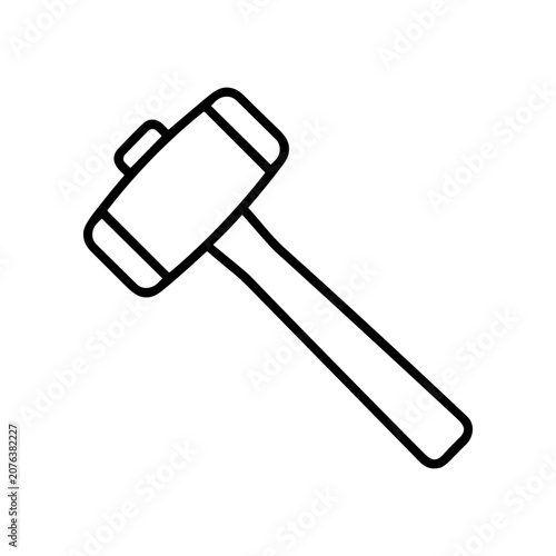 Fotografie Black and white line art gavel.