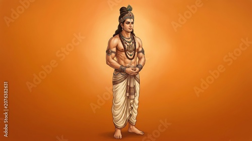 Traditional indian deity figure in ornate attire