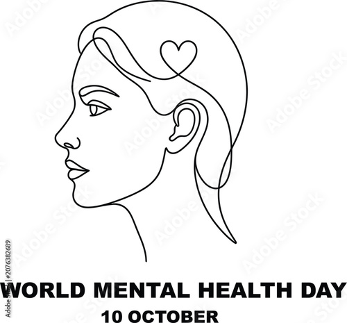 World mental health day awareness illustration