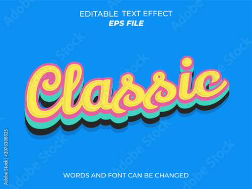 Classic Retro Text Effect with Bold Yellow Pink Teal and Black Layers
