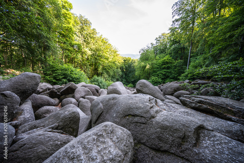 Tableau sur toile Felsenmeer sea of rocks in odenwald forest hesse
