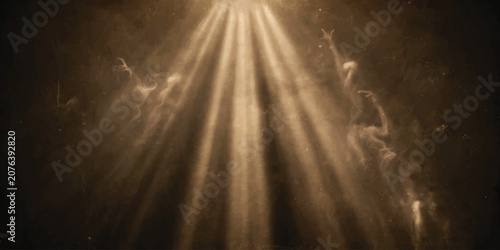 Fotografija Dramatic Scene of Souls Ascending Towards Divine Rays of Light
