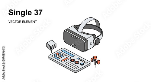 Virtual reality headset with digital interface control panel