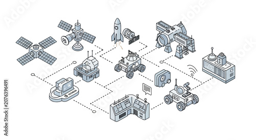 Space exploration and satellite communication network system