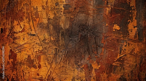Rough rust‑colored texture with brown‑orange tones; weathered, scratched, peeling, uneven, aged metallic look.