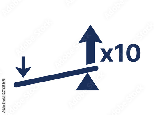 Konstfotografi Financial leverage trading x10 multiplier effect concept icon vector