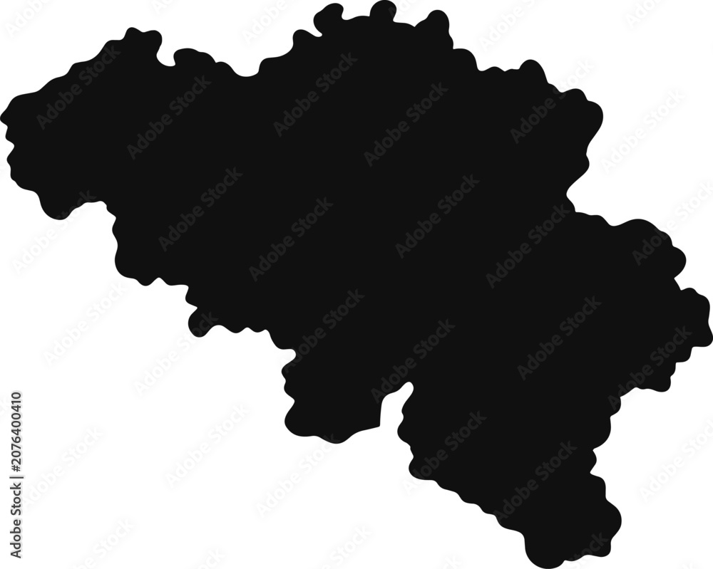 Obraz premium Belgium Map Solid Black Silhouette