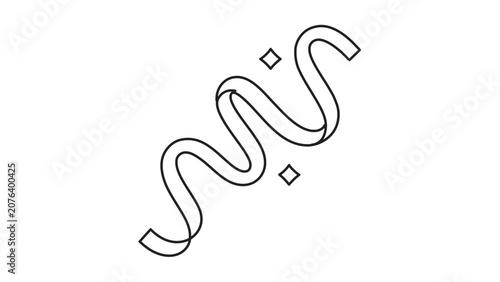 A clean flat vector line icon of party confetti and streamers, great for sale announcements, winner reveals, greeting cards, and event branding.