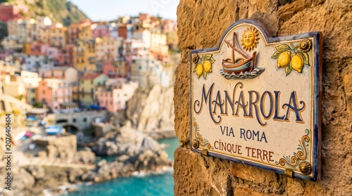 Manarola Street Sign in Cinque Terre Italy