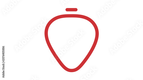 Clean flat vector line icon of a ripe strawberry, suitable for confectionery labels, farmers market flyers, cafe menus, or seasonal food graphics.