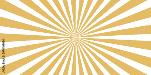 Tableau sur toile Radial burst pattern in gold and white, radiating from the center creating a dynamic and energetic graphic background
