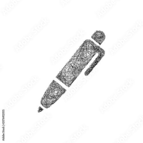 Monochrome sketch pen icon design