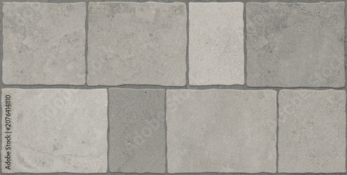 Konstfotografi Rustic stone pavement texture, weathered grey flagstone tiles background, natura