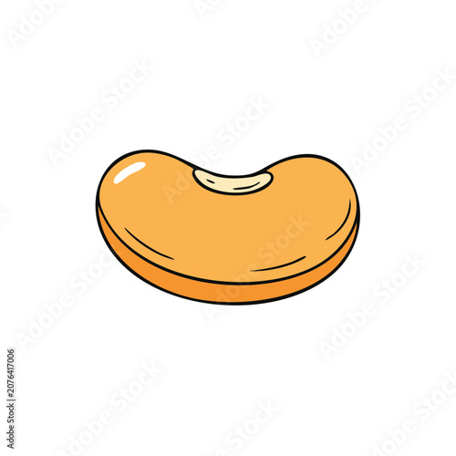Simple orange bean illustration isolated on white background cartoon style