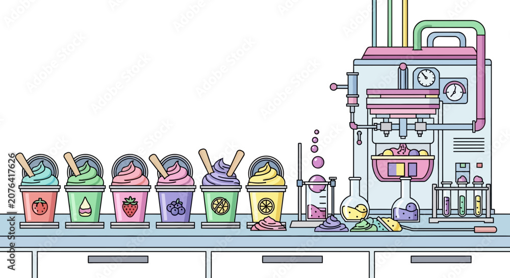Φωτογραφία Ice Cream Lab: Colorful Flavors, Frozen Dessert Machine, Science Experiment