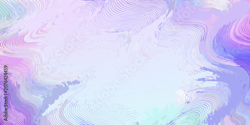 Obraz na plátně Iridescent wave pattern with flowing lines and pastel coloration