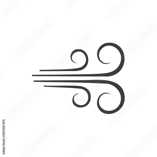 Stylized swirling wind lines graphic symbol representation