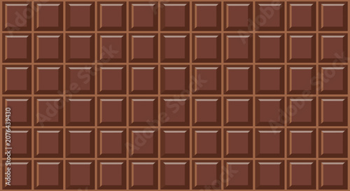 Seamless Chocolate Bar Pattern Background with Milk Chocolate Squares. Illustration Vector
