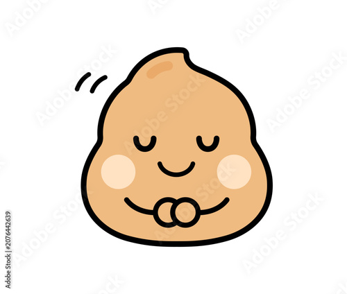 お辞儀をするうんちのキャラクターのイラスト　うんこ