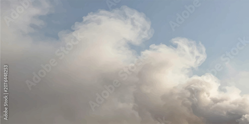 Bilde på lerret Dramatic Blue Sky with White and Dark Clouds Over Summer Day Cloudscape Before t