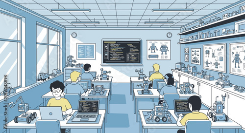 Robotics Class: Students Learn Programming and Engineering with Robots
