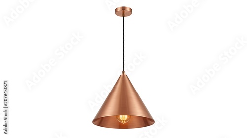 Copper pendant light fixture lamp shade.