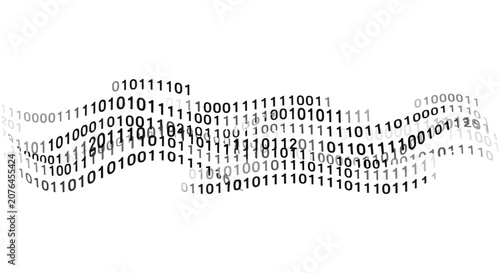 Foto Streaming binary code data wave representing digital flow
