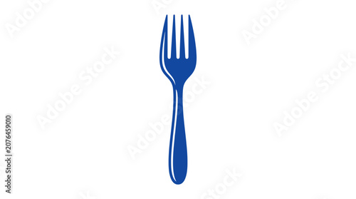 Fotografie Blue Plastic Dinner Fork Utensil.