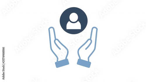 Human resources icon animation video for people, person, user, profile, employee, leadership, worker, manager, men at work, headhunter