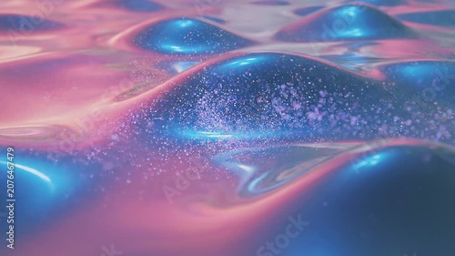 Dreamy Holographic Iridescent Background Pink and Blue Shifting Colors Glossy Reflections