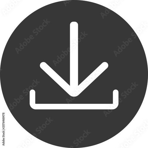 Download icon set. Download button Collection. Arrow downloading icon. Vector illustration. Minimalist grey download icon button with white arrow symbol isolated on white background.