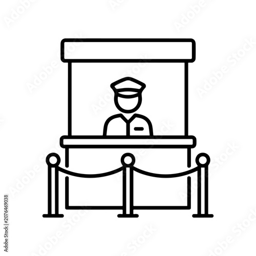 Принти на полотні Ticket booth attendant in uniform.