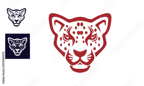 Obraz na plátně cheetah wild and fastest runner logo, silhouette of great big cat head vector il