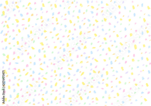 ふわっとカラフルなレインボーコンフェッティ 手書き風背景素材