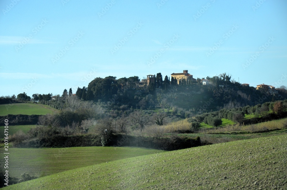 Fototapeta premium San Gimignano, Italy 03.04.2020: